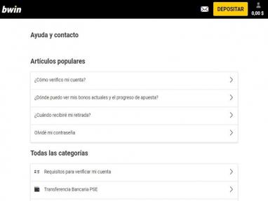 Atención al cliente de Bwin Atención al cliente de Bwin