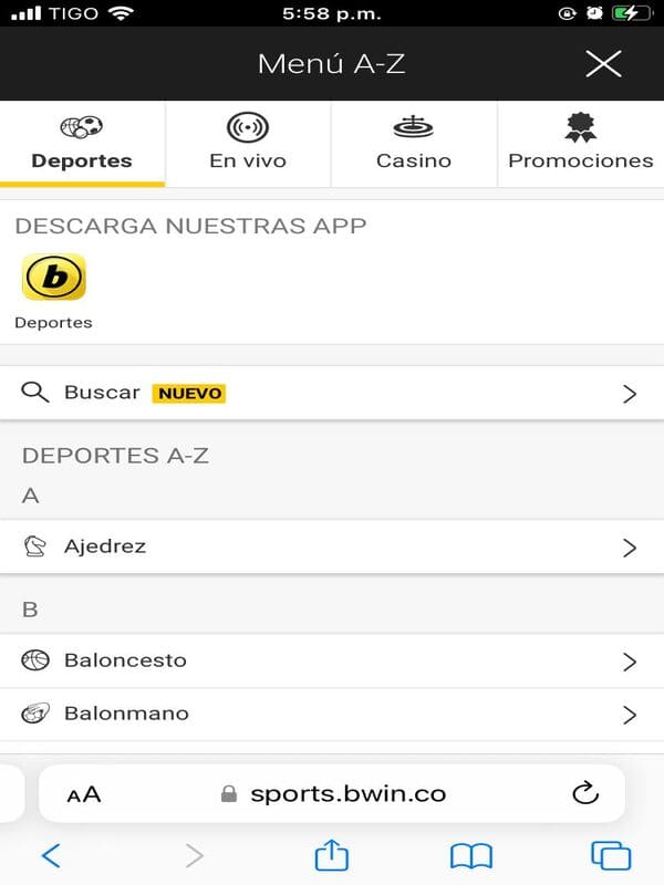 ¿Cómo descargar la App de Bwin desde su sitio web?