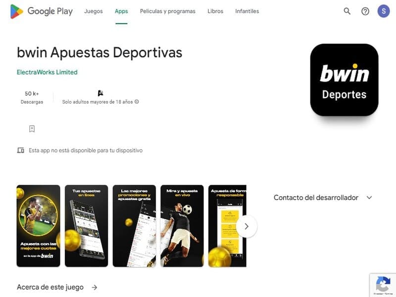 Bwin app para Play Store