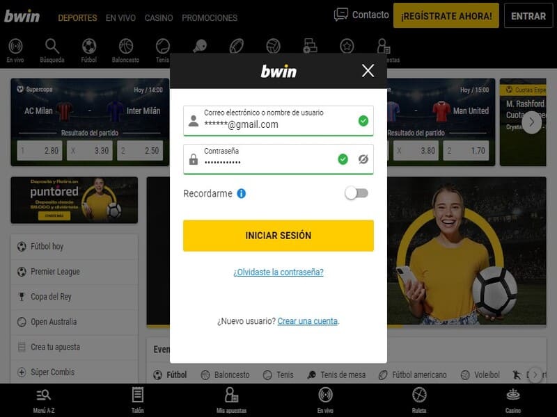 Regístrate fácil y rápido en Bwin Regístrate fácil y rápido en Bwin